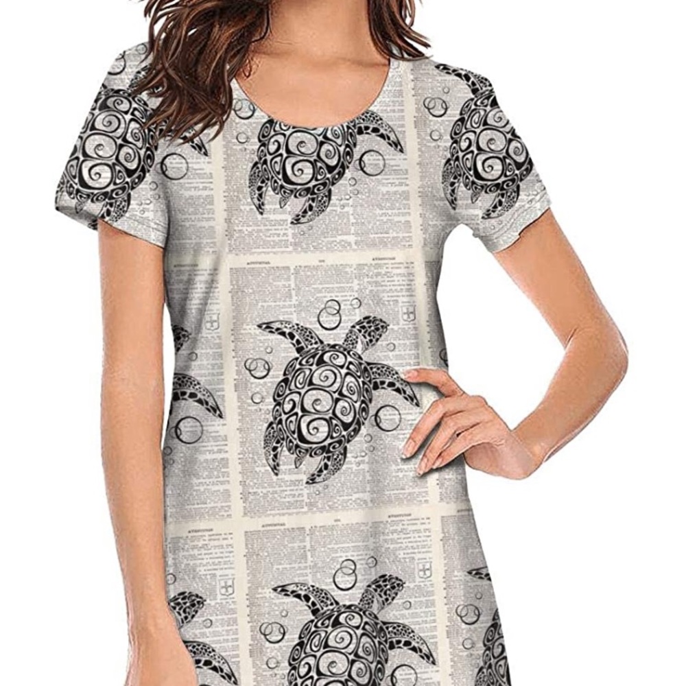 NWOT-  Women's Nightgown Sea Turtles